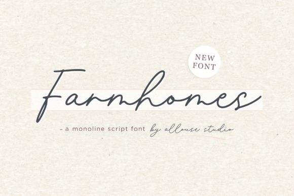 Farmhomes: A Monoline Script Font for Modern Branding